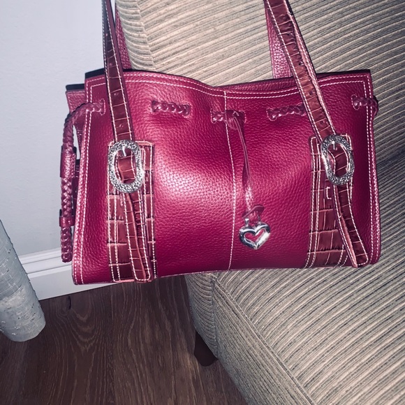 Wine color leather Brighton Handbag - Picture 2 of 8